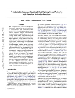 A Spike in Performance: Training Hybrid-Spiking Neural Networks with
  Quantized Activation Functions