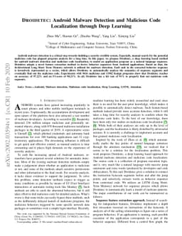 Droidetec: Android Malware Detection and Malicious Code Localization
  through Deep Learning