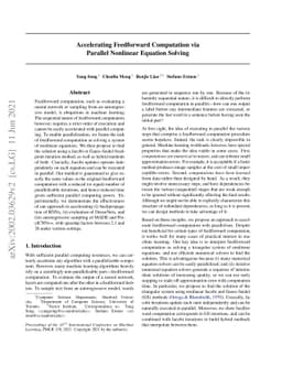 Accelerating Feedforward Computation via Parallel Nonlinear Equation
  Solving