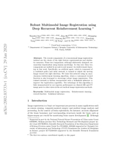 Robust Multimodal Image Registration Using Deep Recurrent Reinforcement
  Learning