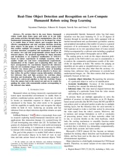 Real-Time Object Detection and Recognition on Low-Compute Humanoid
  Robots using Deep Learning