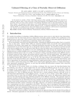Unbiased Filtering of a Class of Partially Observed Diffusions