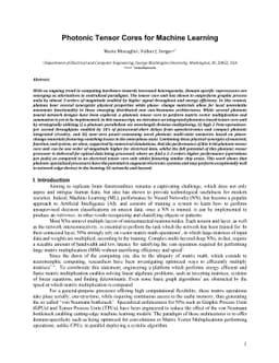 Photonic tensor cores for machine learning