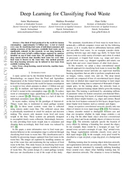 Deep Learning for Classifying Food Waste
