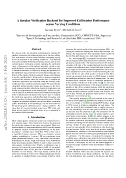 A Speaker Verification Backend for Improved Calibration Performance
  across Varying Conditions