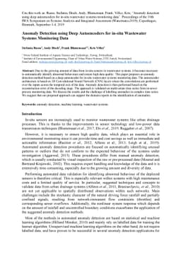Anomaly Detection using Deep Autoencoders for in-situ Wastewater Systems
  Monitoring Data