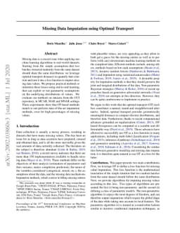 Missing Data Imputation using Optimal Transport