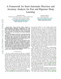 A Framework for Semi-Automatic Precision and Accuracy Analysis for Fast
  and Rigorous Deep Learning