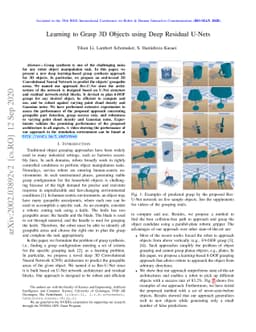 Learning to Grasp 3D Objects using Deep Residual U-Nets