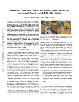 Proficiency Constrained Multi-Agent Reinforcement Learning for
  Environment-Adaptive Multi UAV-UGV Teaming