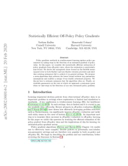 Statistically Efficient Off-Policy Policy Gradients