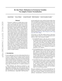 Be Like Water: Robustness to Extraneous Variables Via Adaptive Feature
  Normalization