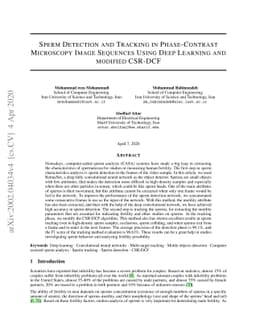 Sperm Detection and Tracking in Phase-Contrast Microscopy Image
  Sequences using Deep Learning and Modified CSR-DCF