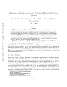 Guidelines for Implementing and Auditing Differentially Private Systems