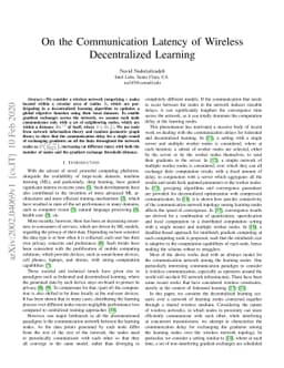 On the Communication Latency of Wireless Decentralized Learning