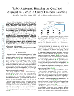 Turbo-Aggregate: Breaking the Quadratic Aggregation Barrier in Secure
  Federated Learning
