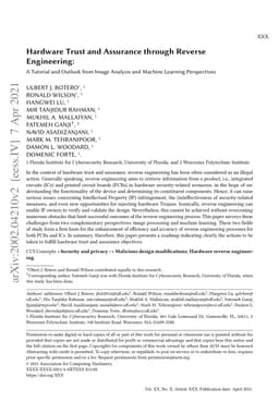Hardware Trust and Assurance through Reverse Engineering: A Survey and
  Outlook from Image Analysis and Machine Learning Perspectives