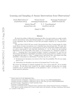 Learning and Sampling of Atomic Interventions from Observations