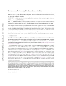 A review on outlier/anomaly detection in time series data