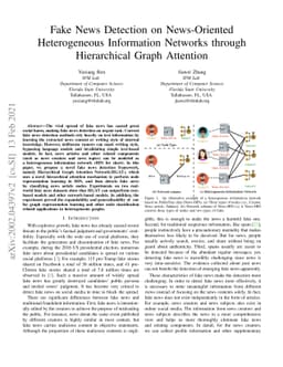 Fake News Detection on News-Oriented Heterogeneous Information Networks
  through Hierarchical Graph Attention