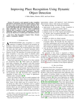 Improving Place Recognition Using Dynamic Object Detection