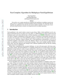 Fast Complete Algorithm for Multiplayer Nash Equilibrium