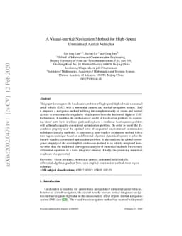 A Visual-inertial Navigation Method for High-Speed Unmanned Aerial
  Vehicles