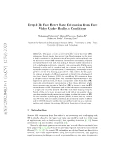 Deep-HR: Fast Heart Rate Estimation from Face Video Under Realistic
  Conditions