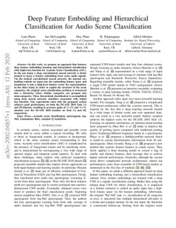 Deep Feature Embedding and Hierarchical Classification for Audio Scene
  Classification