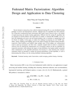 Federated Matrix Factorization: Algorithm Design and Application to Data
  Clustering