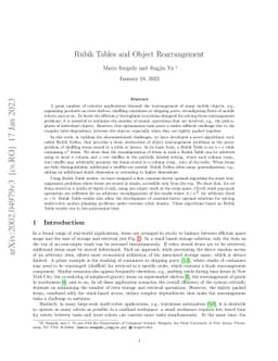 Rubik Tables and Object Rearrangement