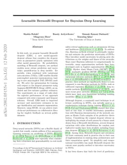 Learnable Bernoulli Dropout for Bayesian Deep Learning