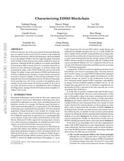 Characterizing EOSIO Blockchain
