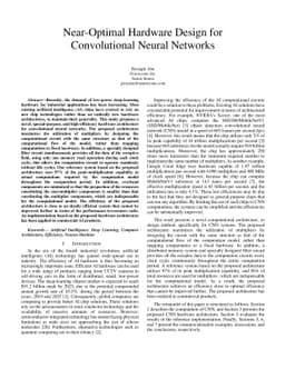 Near-Optimal Hardware Design for Convolutional Neural Networks