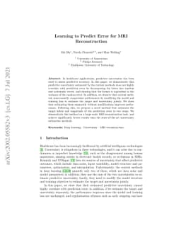 Learning to Predict Error for MRI Reconstruction