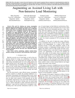 Augmenting an Assisted Living Lab with Non-Intrusive Load Monitoring