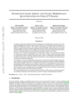 Generative-based Airway and Vessel Morphology Quantification on Chest CT
  Images