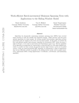 Work-efficient Batch-incremental Minimum Spanning Trees with
  Applications to the Sliding Window Model