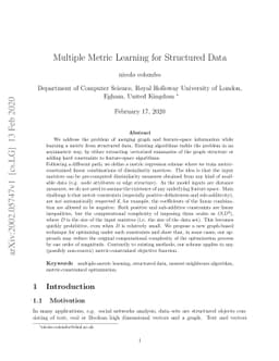 Multiple Metric Learning for Structured Data