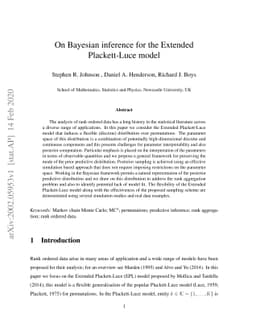 On Bayesian inference for the Extended Plackett-Luce model