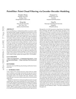 Pointfilter: Point Cloud Filtering via Encoder-Decoder Modeling