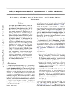 Fast Fair Regression via Efficient Approximations of Mutual Information