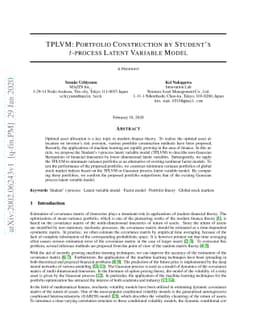 TPLVM: Portfolio Construction by Student's $t$-process Latent Variable
  Model