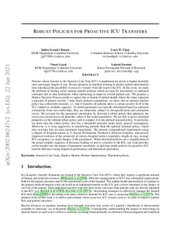 Robust Policies For Proactive ICU Transfers