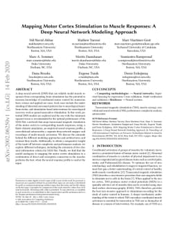 Mapping Motor Cortex Stimulation to Muscle Responses: A Deep Neural
  Network Modeling Approach