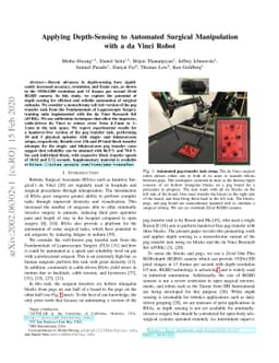 Applying Depth-Sensing to Automated Surgical Manipulation with a da
  Vinci Robot