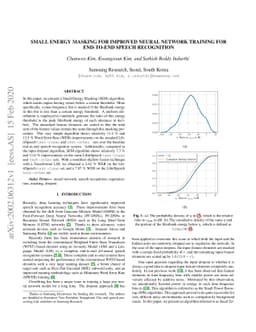 Small energy masking for improved neural network training for end-to-end
  speech recognition