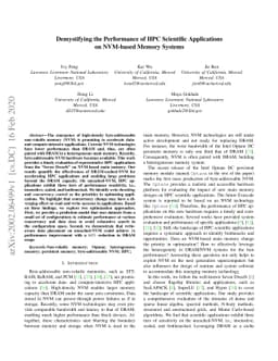 Demystifying the Performance of HPC Scientific Applications on NVM-based
  Memory Systems