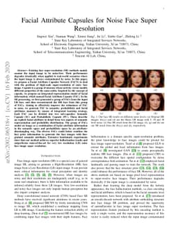 Facial Attribute Capsules for Noise Face Super Resolution