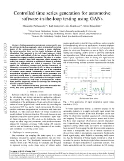 Controlled time series generation for automotive software-in-the-loop
  testing using GANs